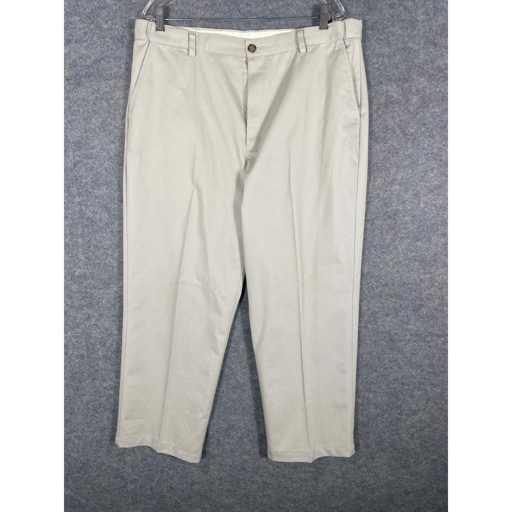 L.L. Bean Comfort Waist Men's Beige Cotton Chino Pants Size 38x29